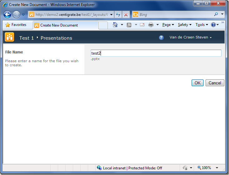 PowerPoint Web Application - New presentation