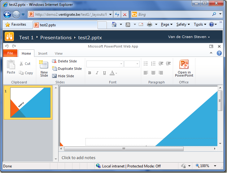 PowerPoint Web Application - New presentation (bis) PowerPoint Web Application - New presentation (bis)